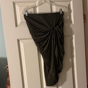 Chic Asymmetrical Olive Green Skirt